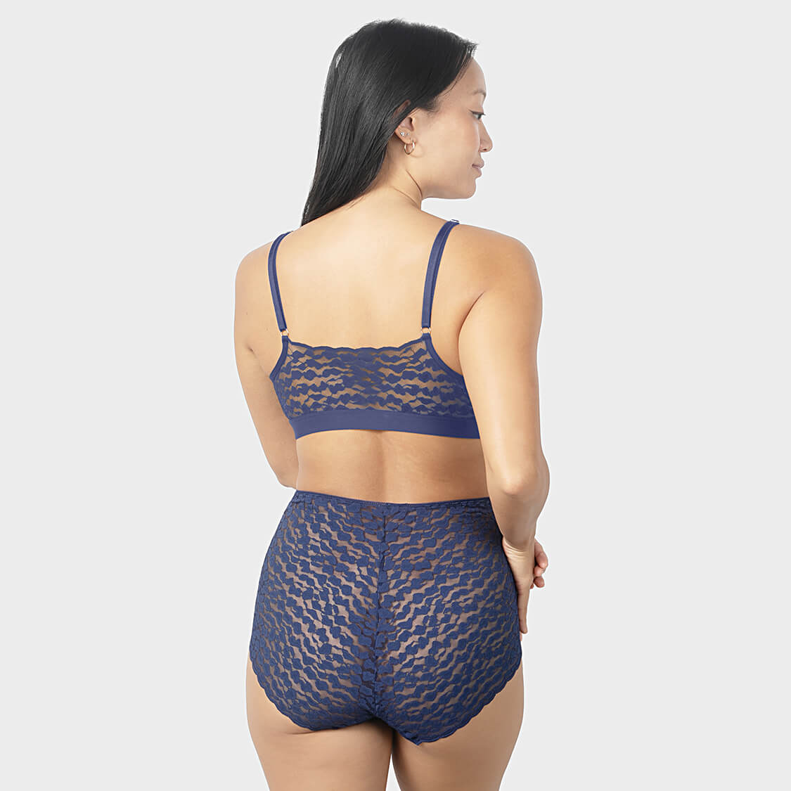 Blue lace lingerie set