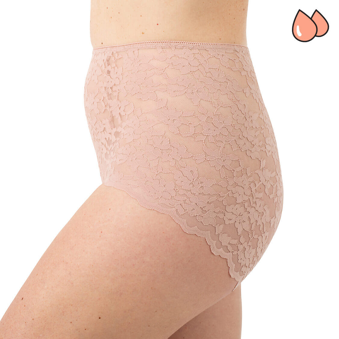 Moisture wicking underwear pink lace underwear
