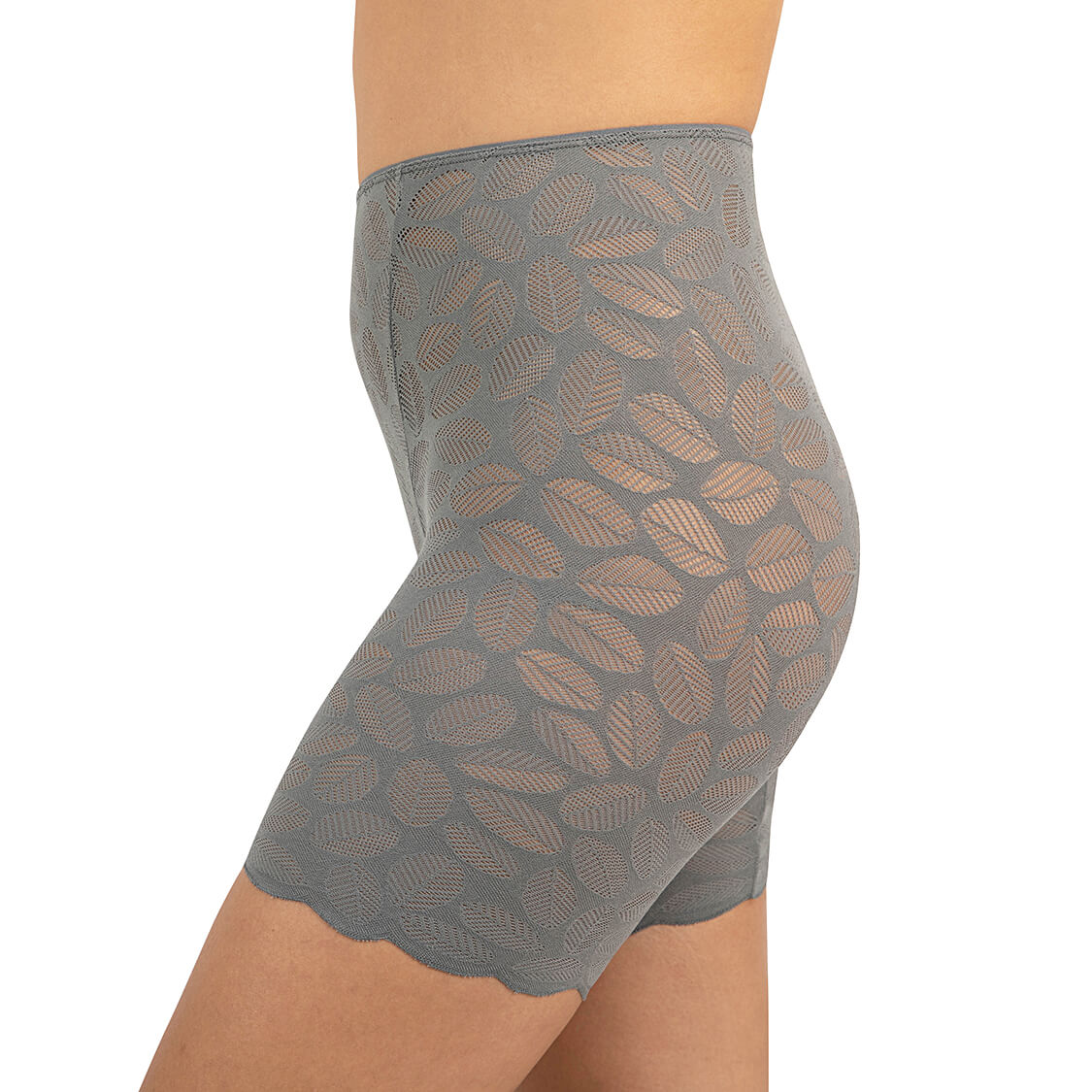 Slip shorts in grey lace