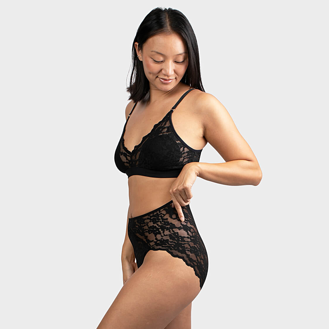 black lace underwear french cut briefs
