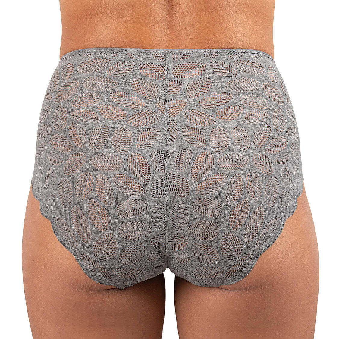 french cut briefs lace high waisted panties in gray