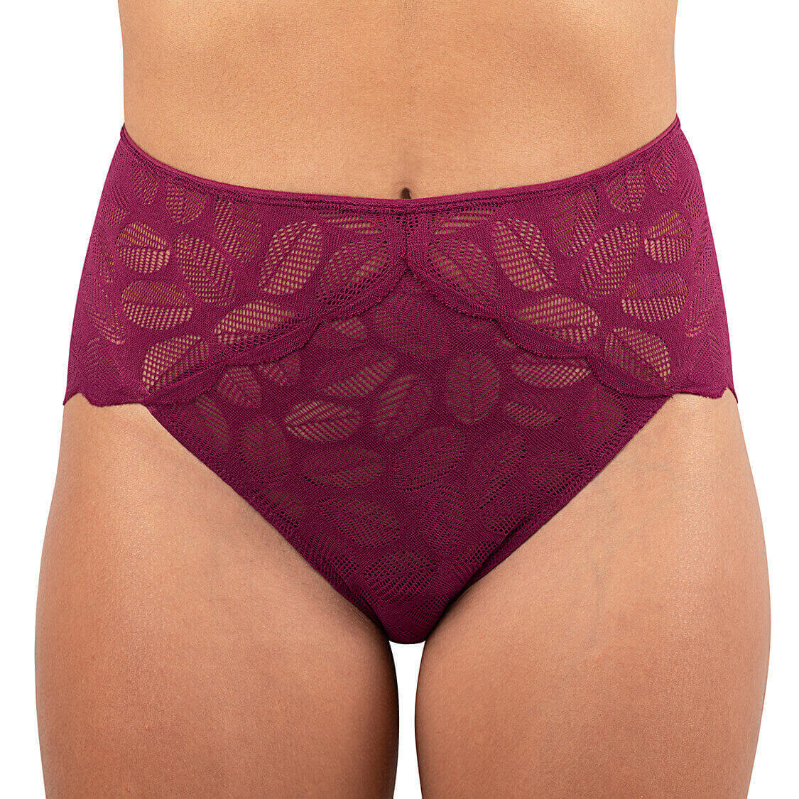 lace undergarments maroon french cut underwear