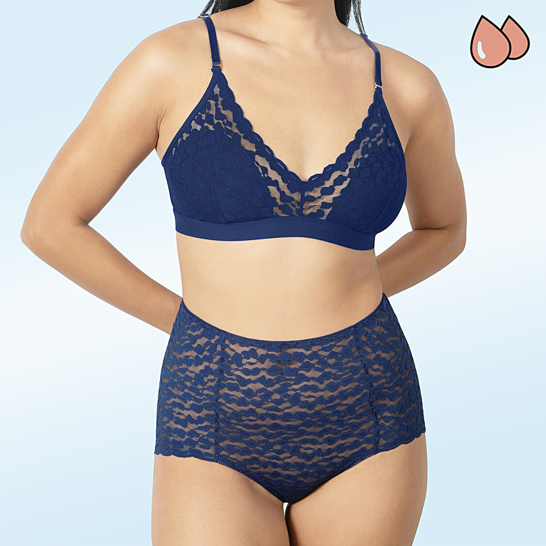 moisture wicking underwear navy lace