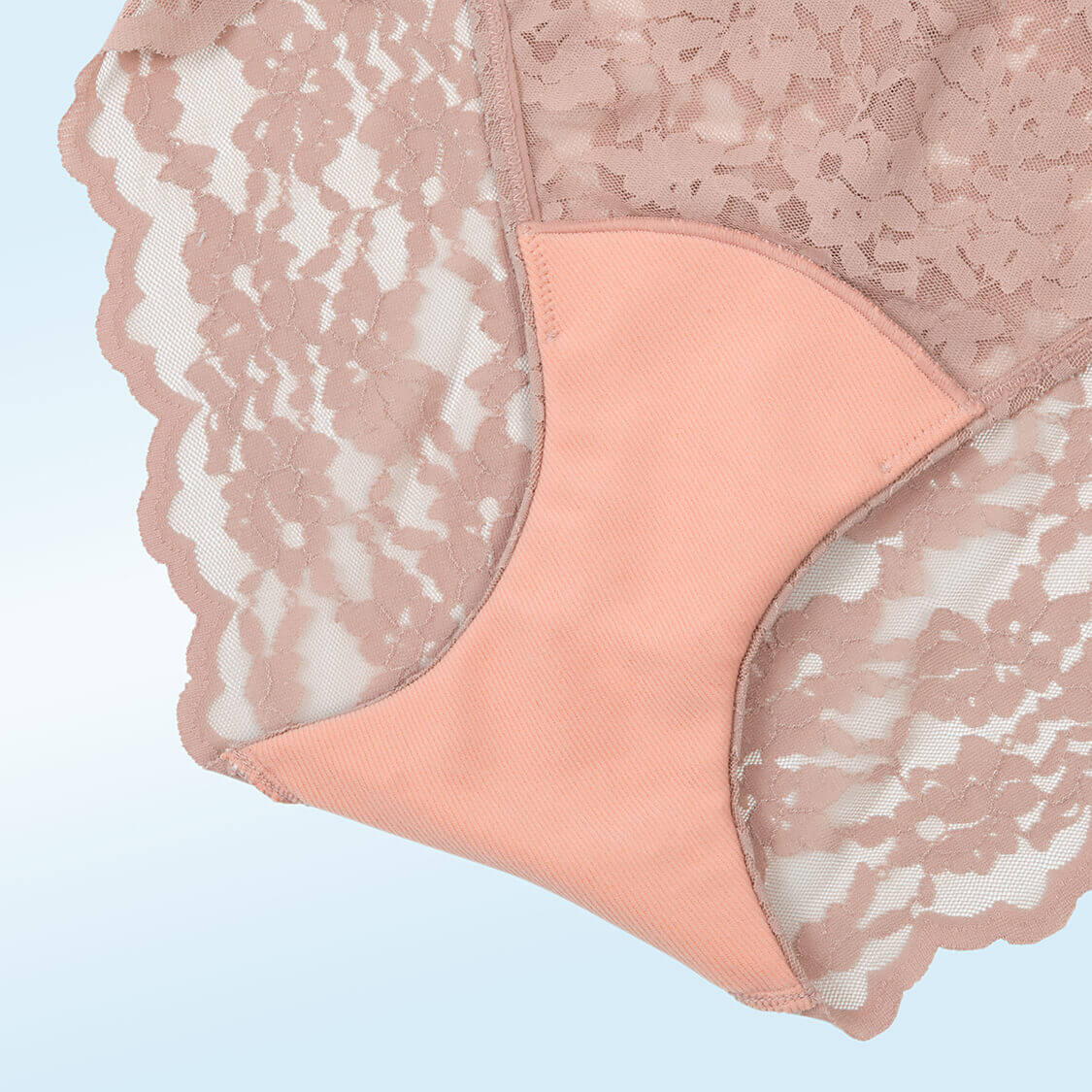Moisture wicking underwear pink lace panties