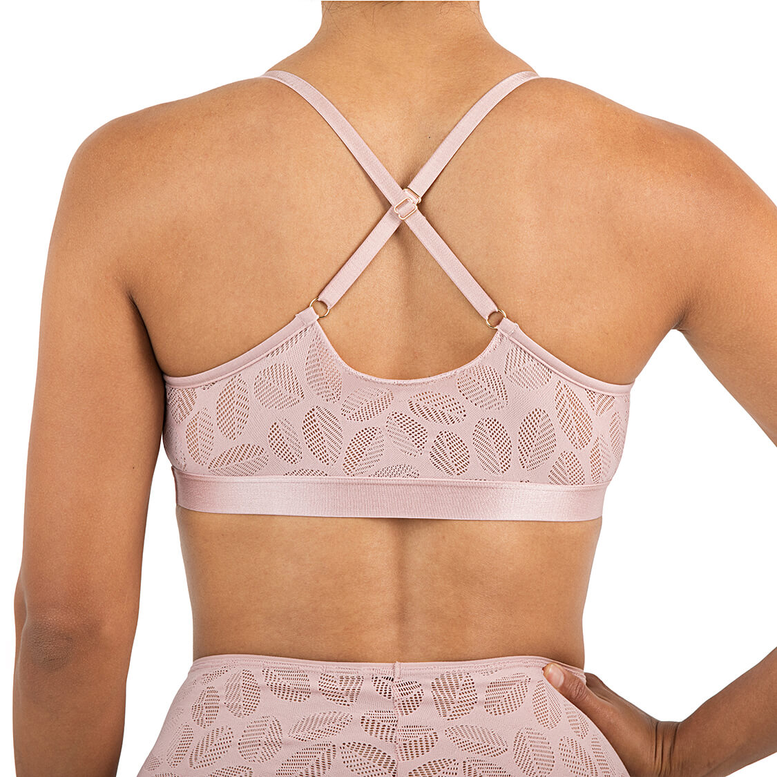racerback bralette in pink lace
