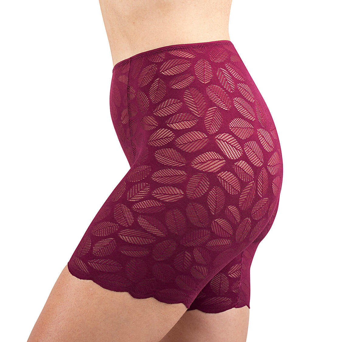 maroon lace under dress shorts