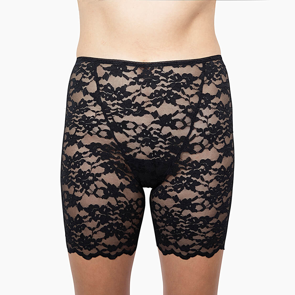 Inevnen Slip Shorts for Under Dresses Women Anti Chafing Underwear Lace See  Through Mesh Sheer Biker Shorts