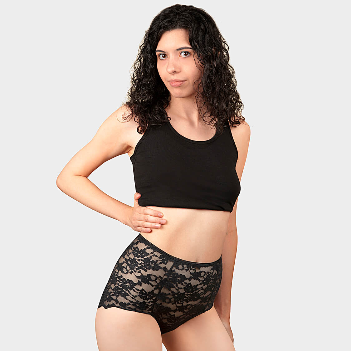 Black lace underwear