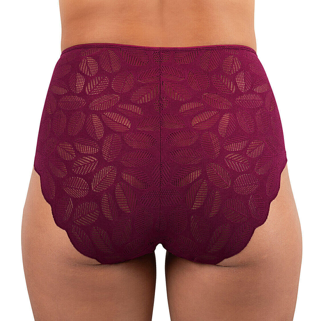 French cut briefs maroon lace underwear