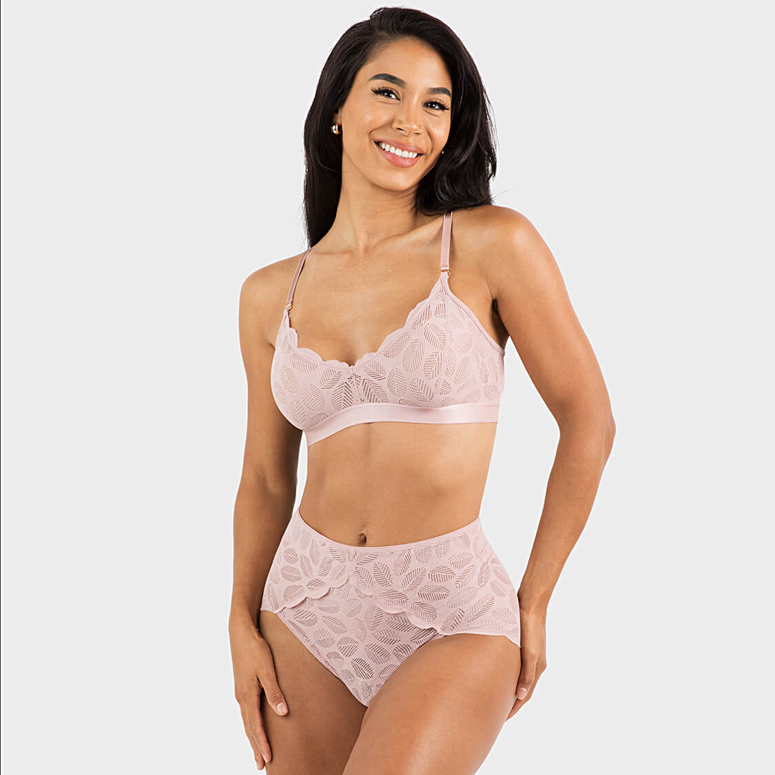 French cut panties pink lace underwear