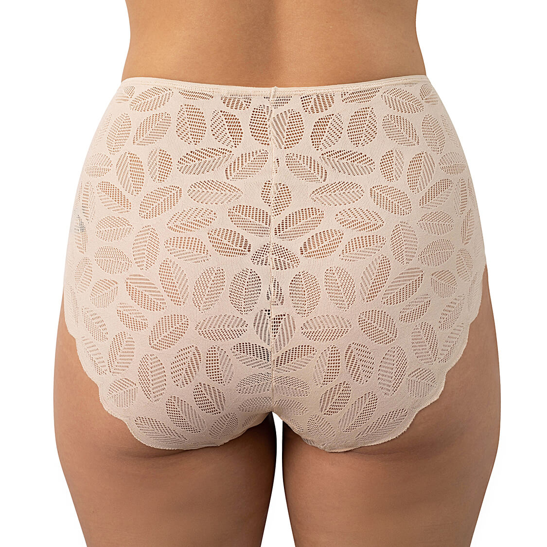 Highwaisted panties beige lace underwear