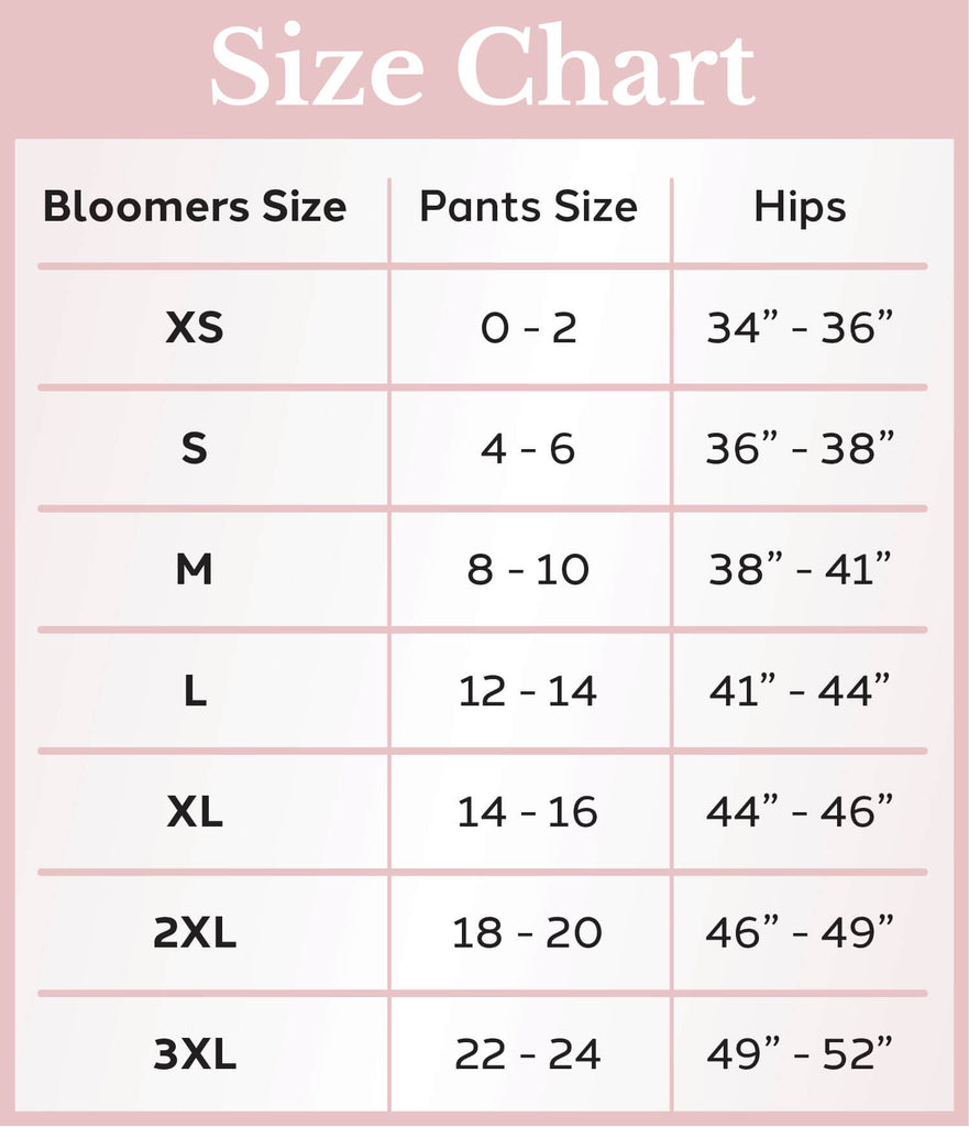 Panties Chart Size