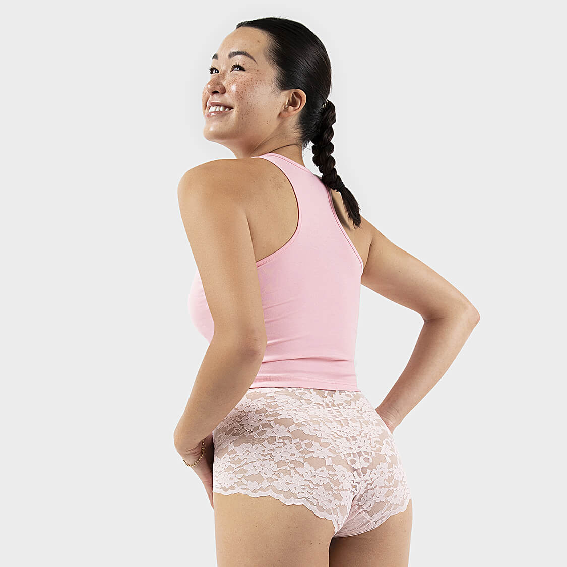 Pink lace underwear