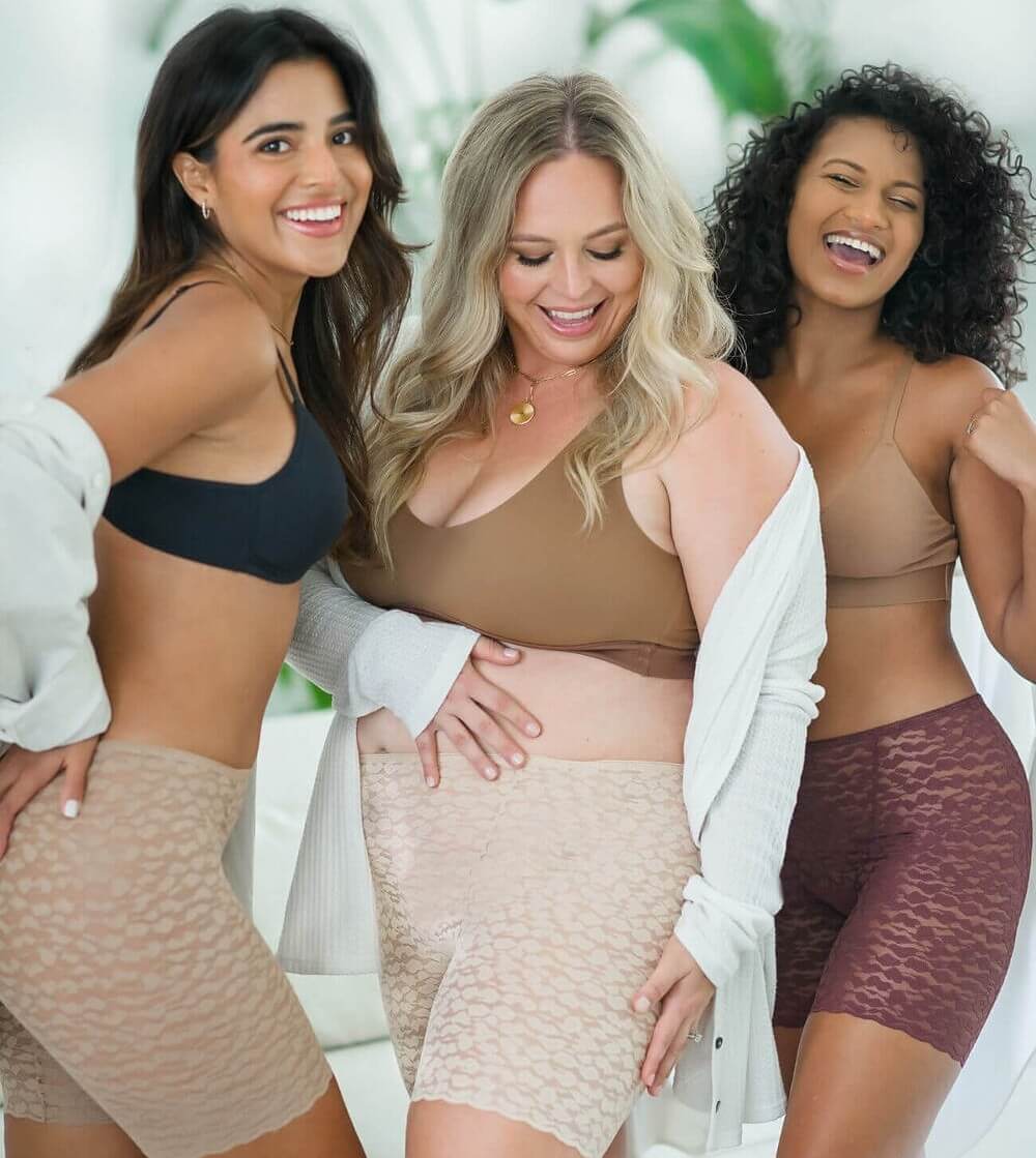 Anti chafing slip shorts lace underwear