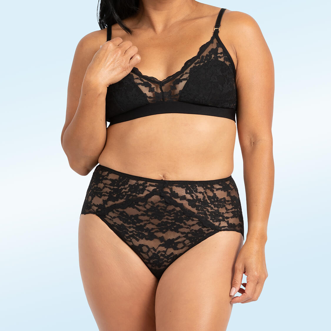 black lace leakproof underwear for women
