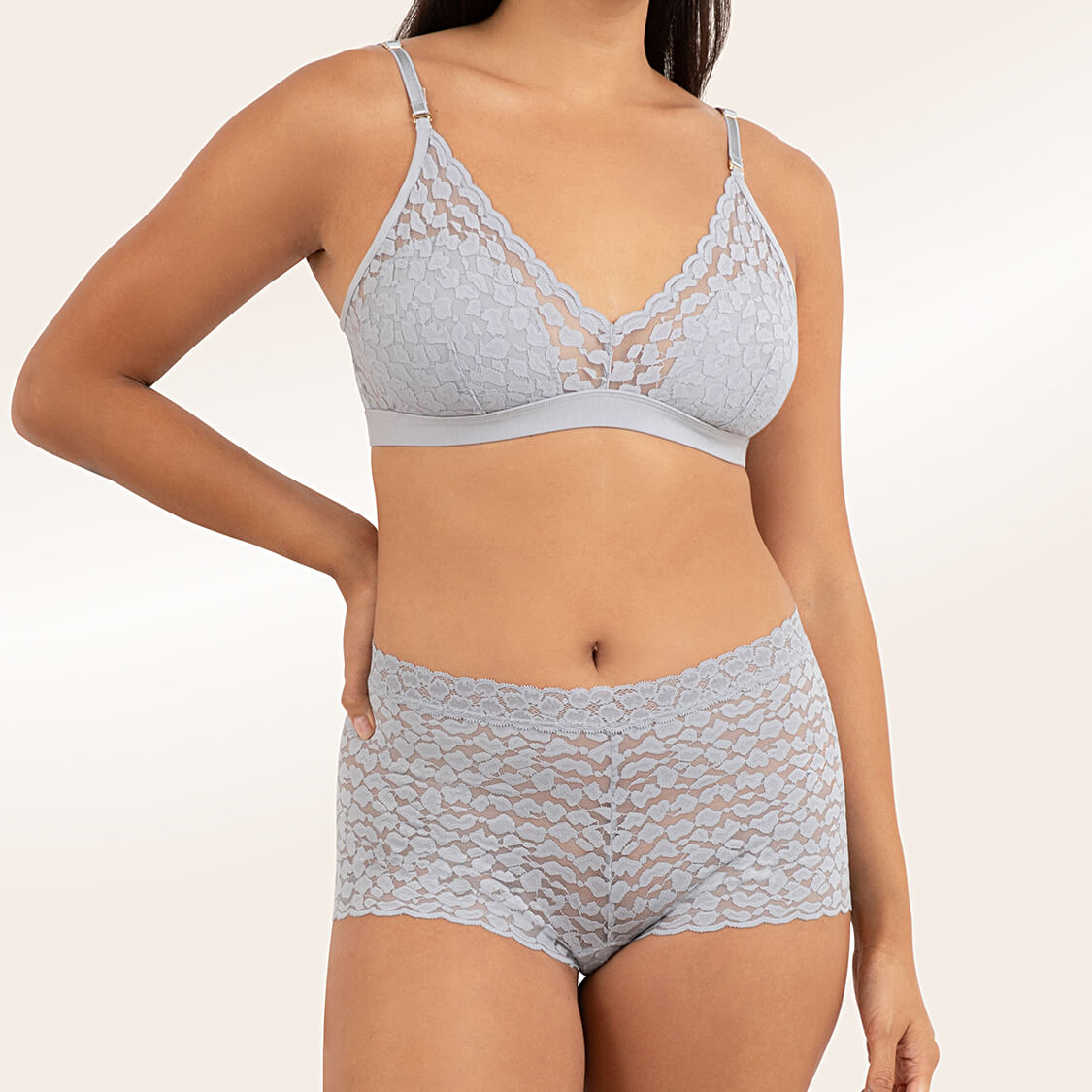 boyshorts for women gray lace