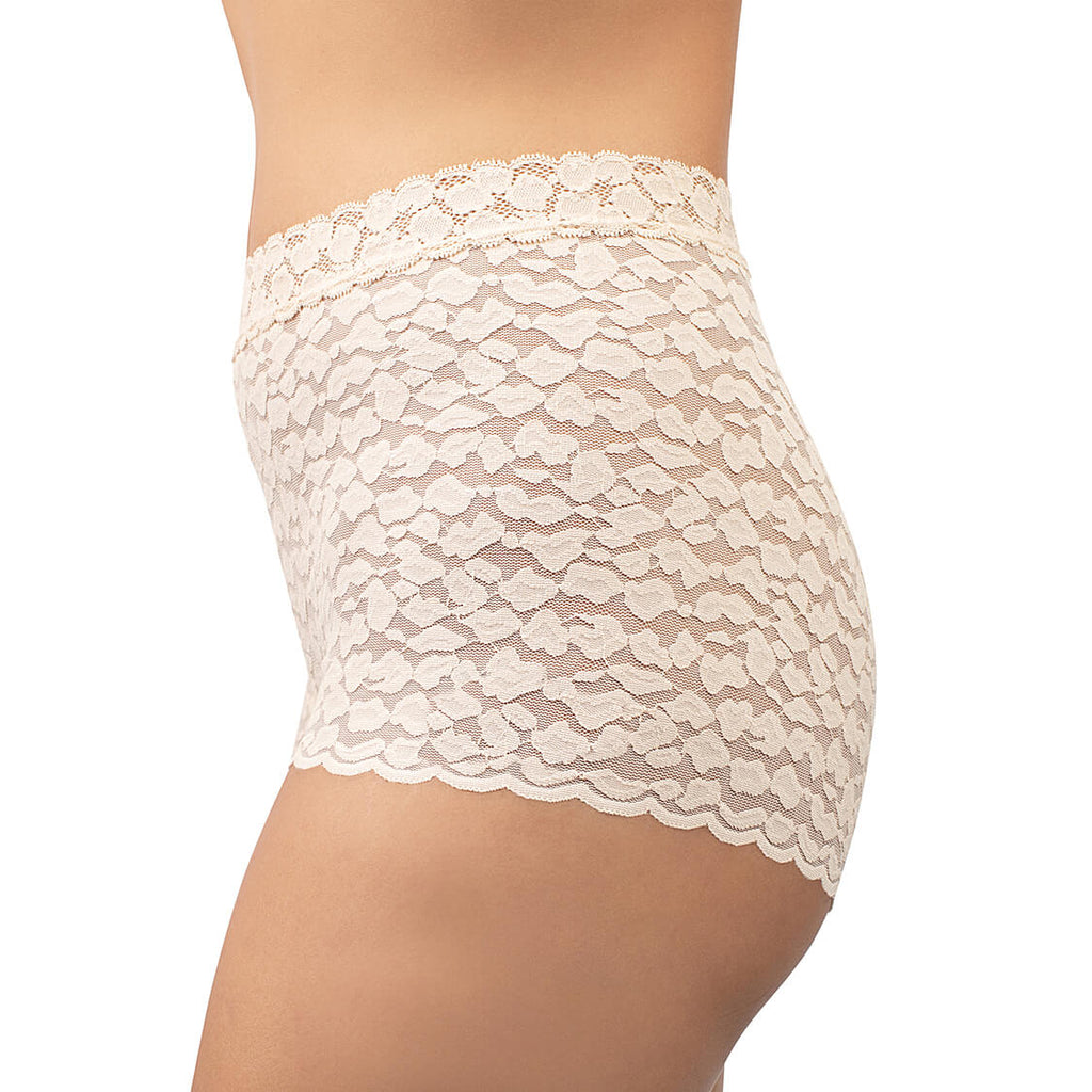 boyshort underwear beige lace