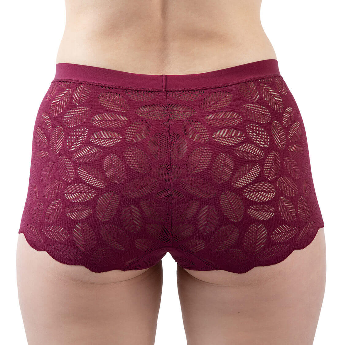 Maroon lace underwear boyshort underwear for women