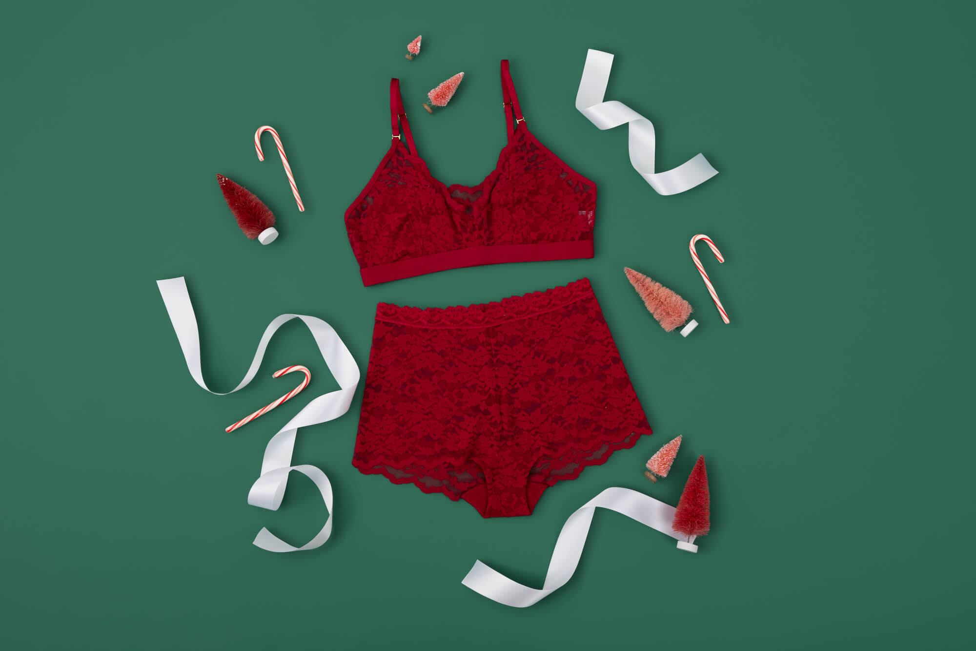 christmas presents for women red lace lingerie set