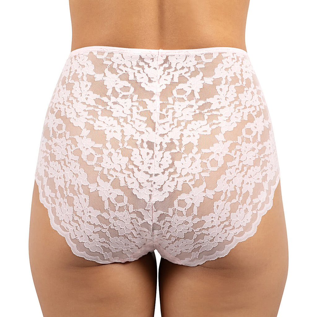 french cut pink lace panties