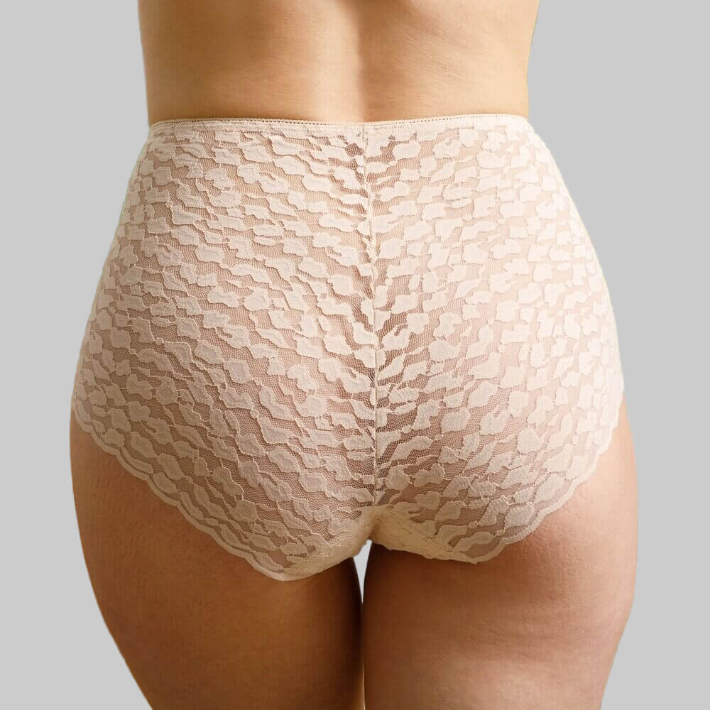 beige lace underwear fullback panties