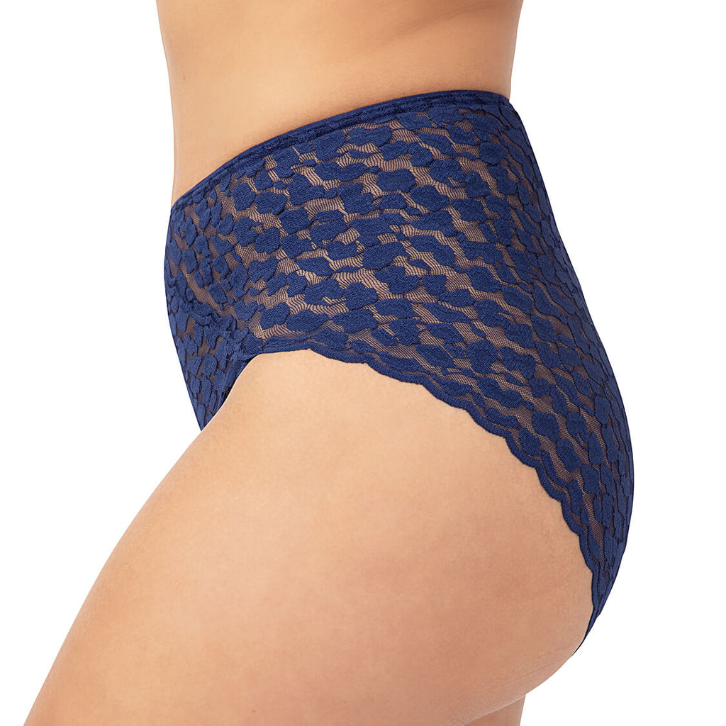 high waisted lace panties navy