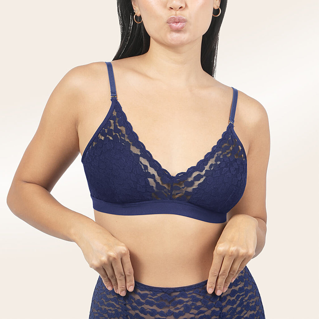 lace bralette navy