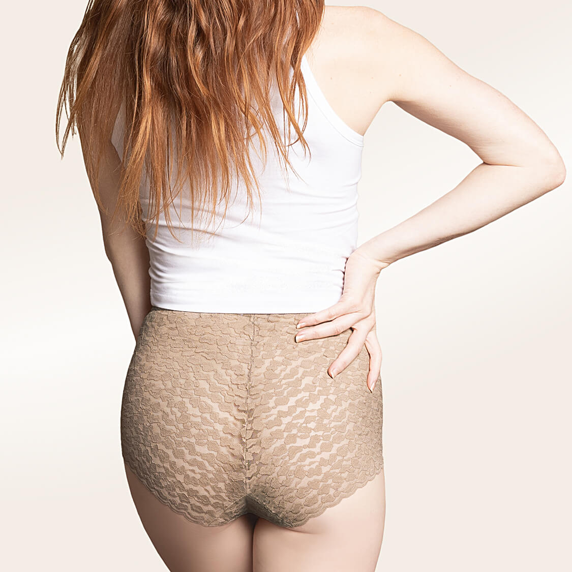 Lace underwear in tan