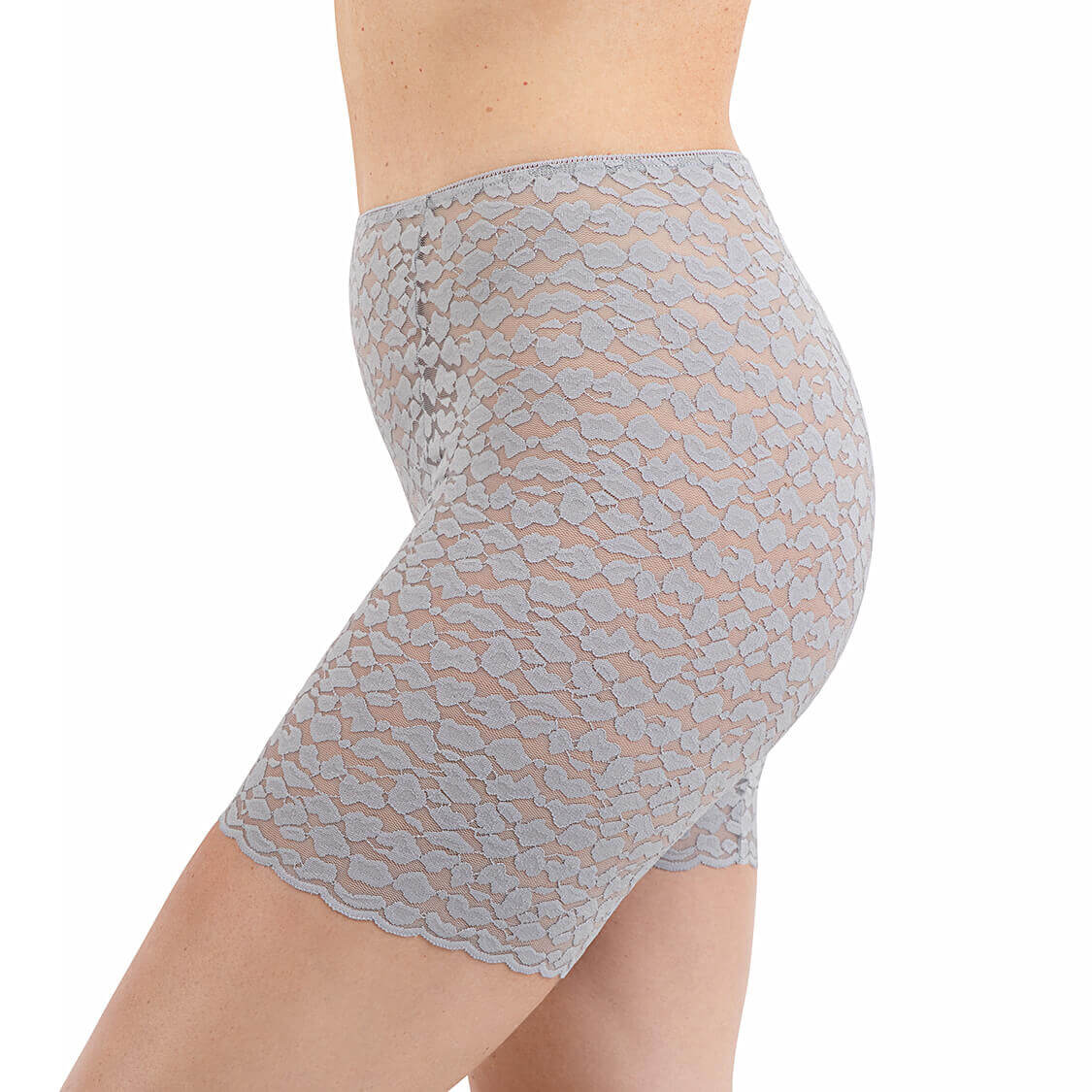 sleep shorts in gray lace