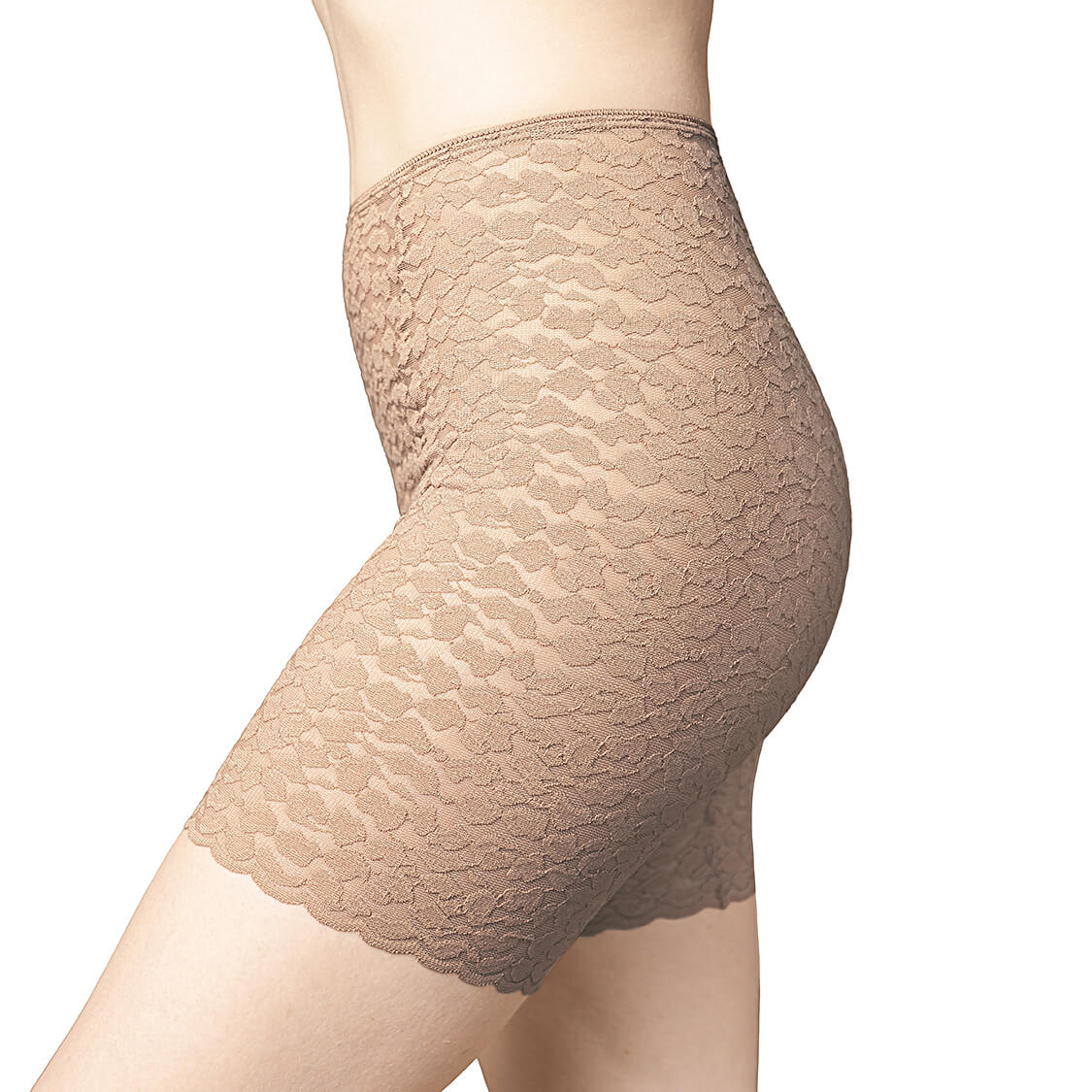 Slip shorts lace underwear in tan
