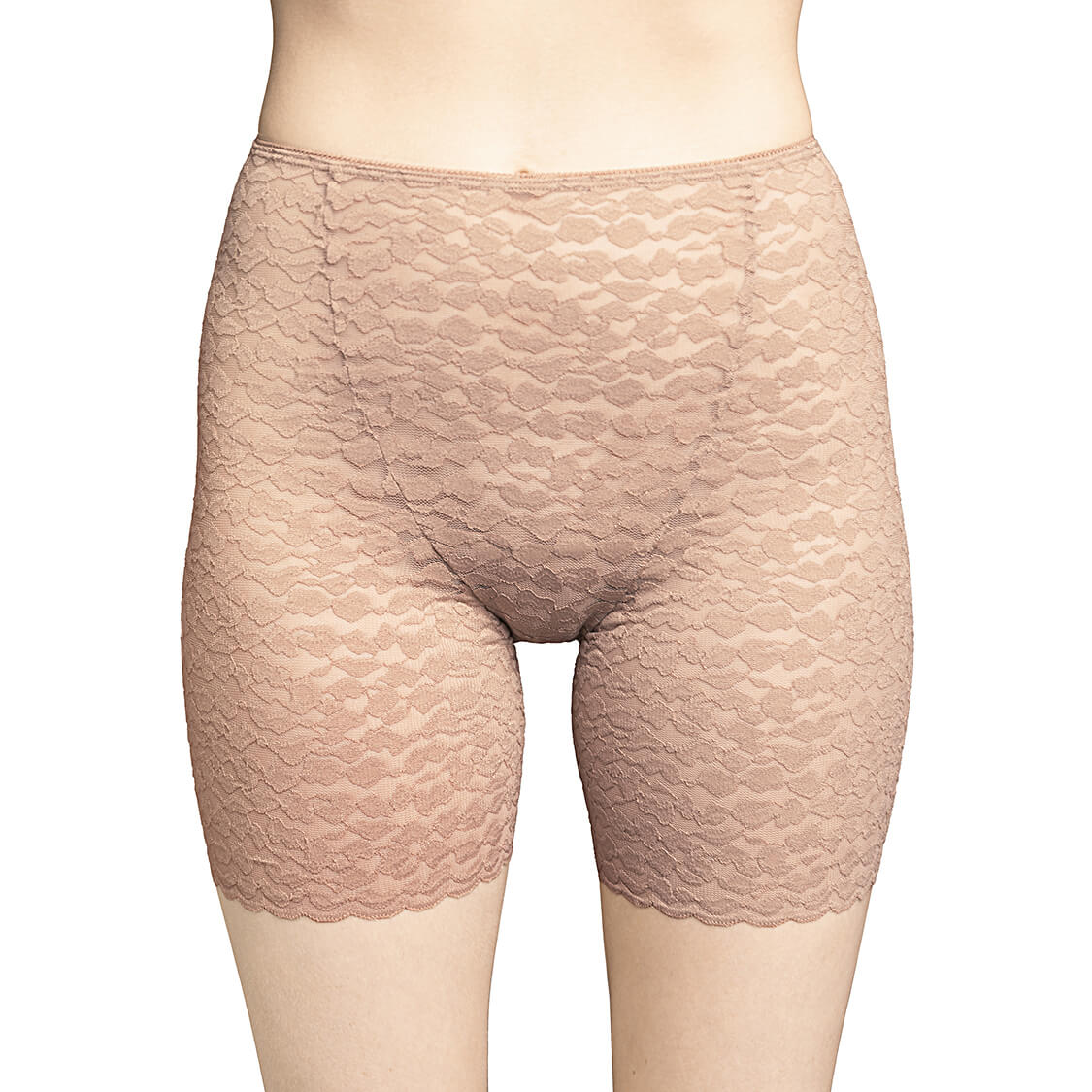 Lace under dress shorts in tan