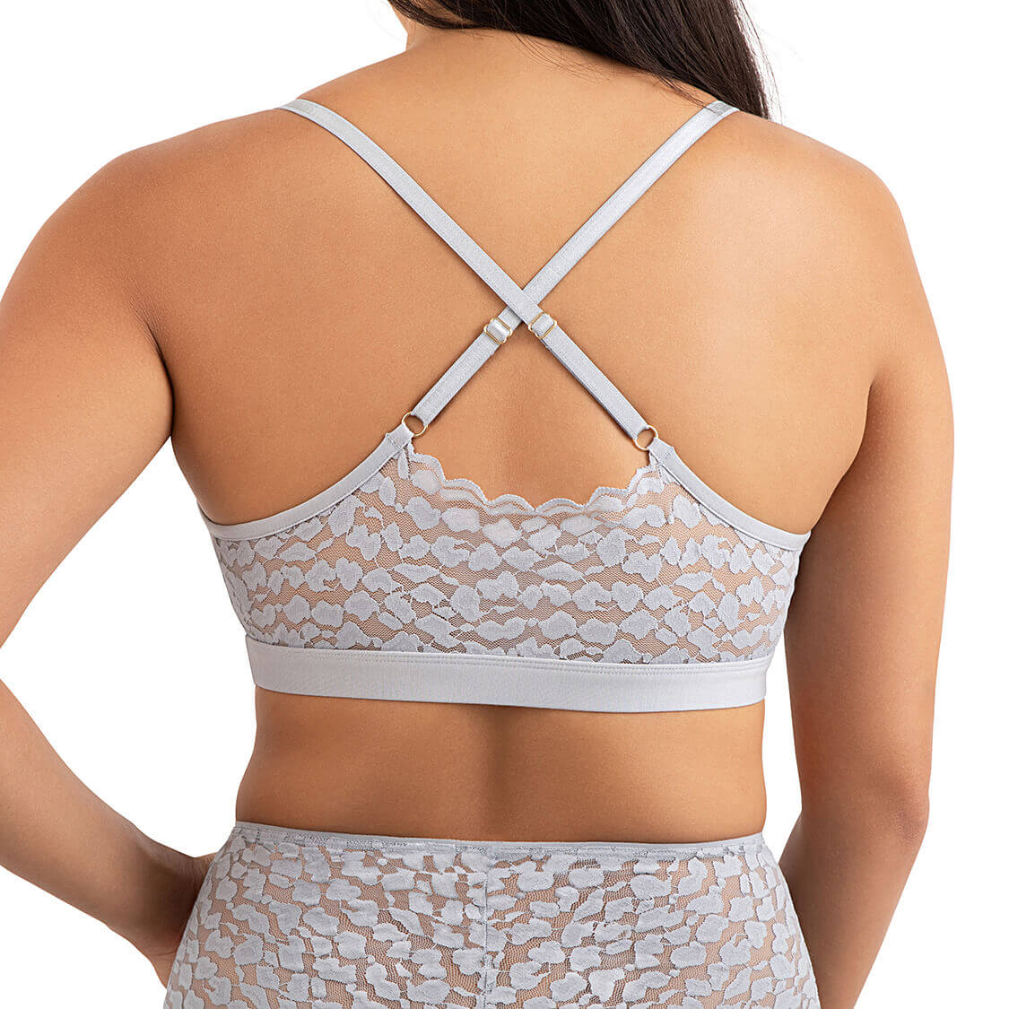 wirefree bralette in gray lace 