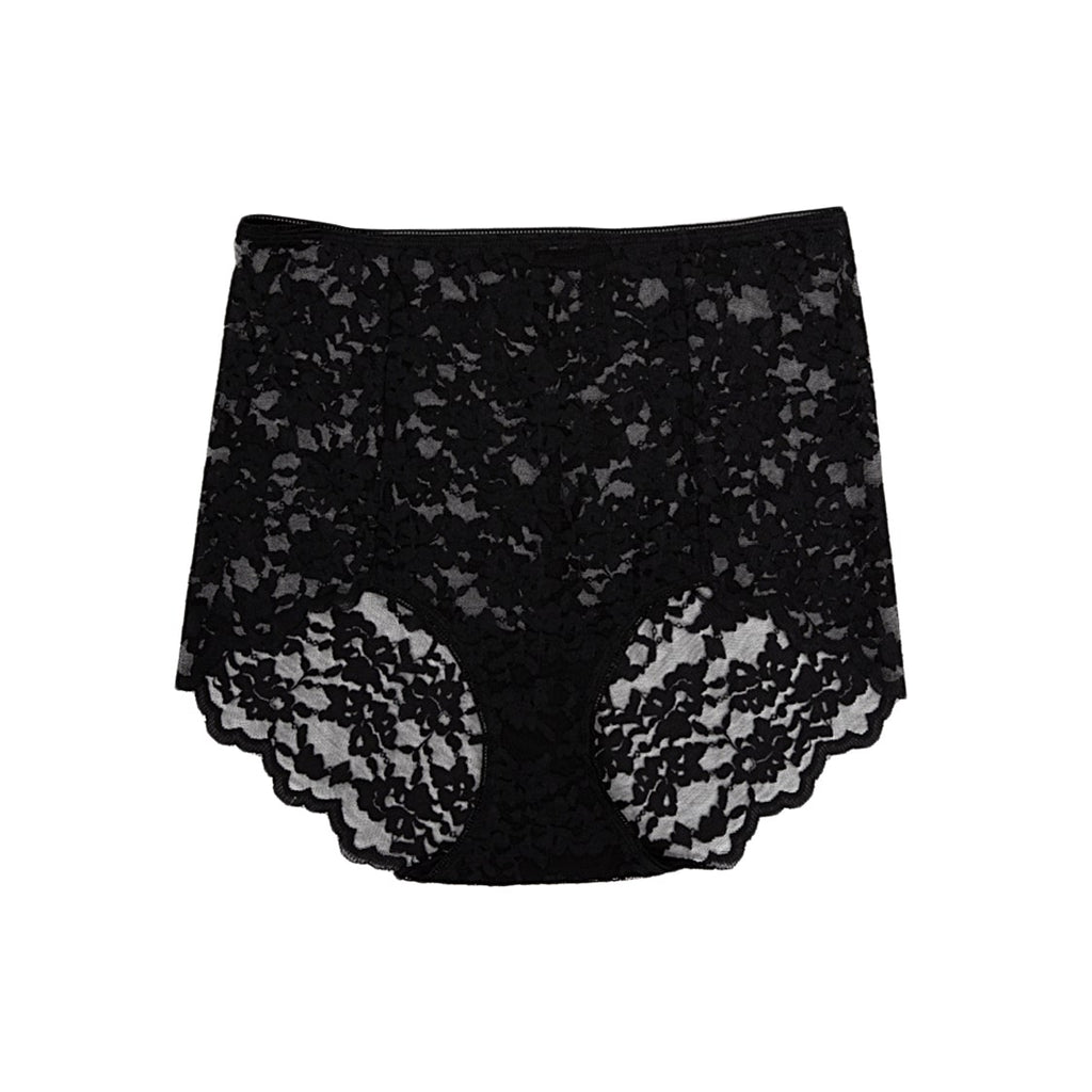 Hertex Lingerie and Fem Intimates, Black Lace-Accent Briefs Set of 3, XL