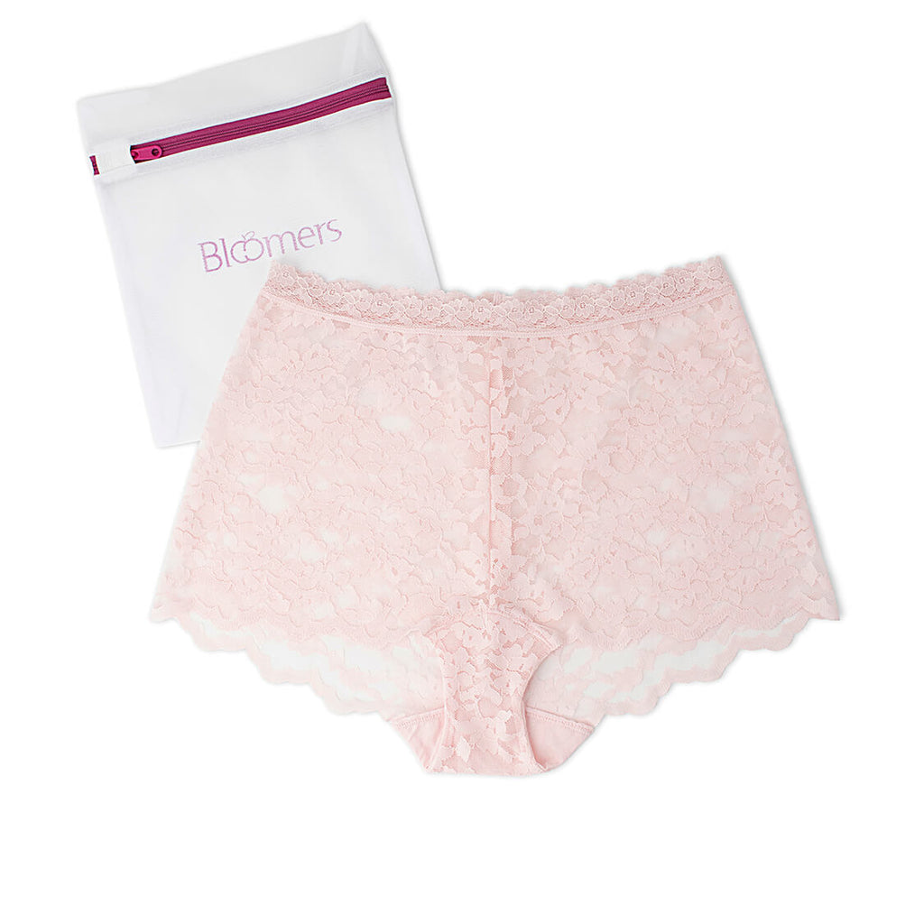 High Waist Lace Boyshort Underwear in Pink