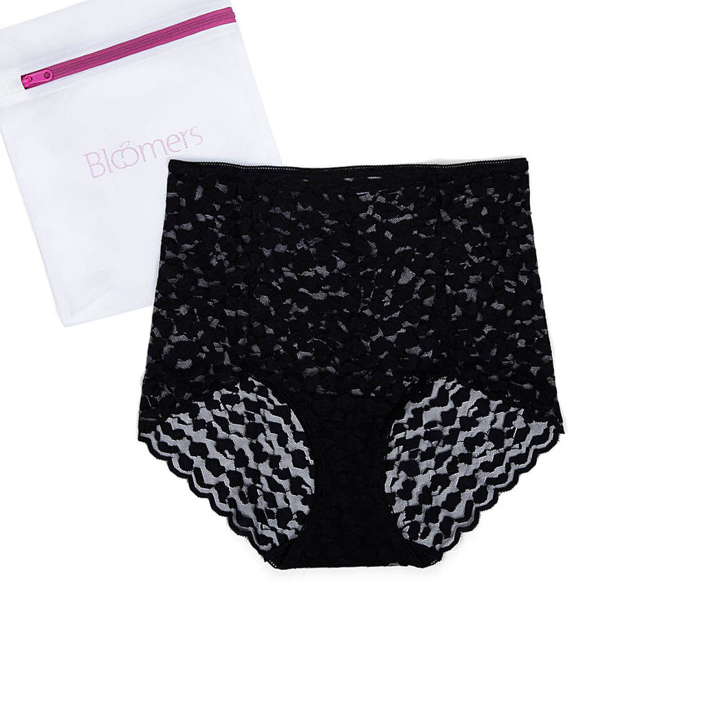 Black Hi-Waist Lace Fullback Panty 59134